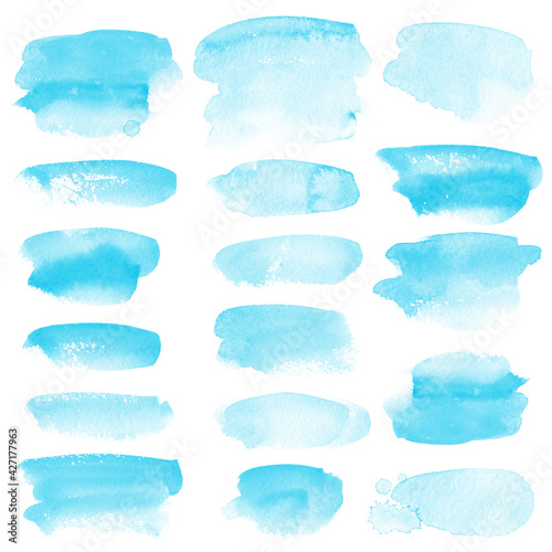 Watercolor background for textures. Abstract watercolor background. Ink stains on paper. The color of the sea, blue, turquoise