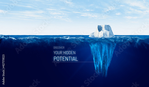 Canvas Print Discover your hidden potential concept with iceberg
