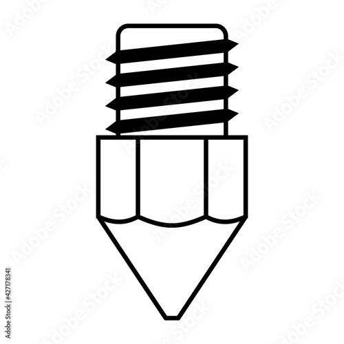 3d printer extruder nozzle icon vector 3d printing nozzle extruder symbol