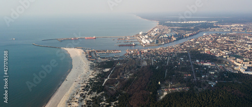 Aerial view of Ventspils, Latvia. © Bargais