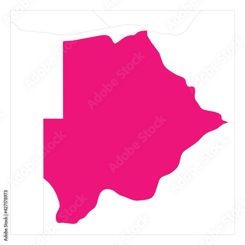 Map of Botswana pink highlighted with neighbor countries