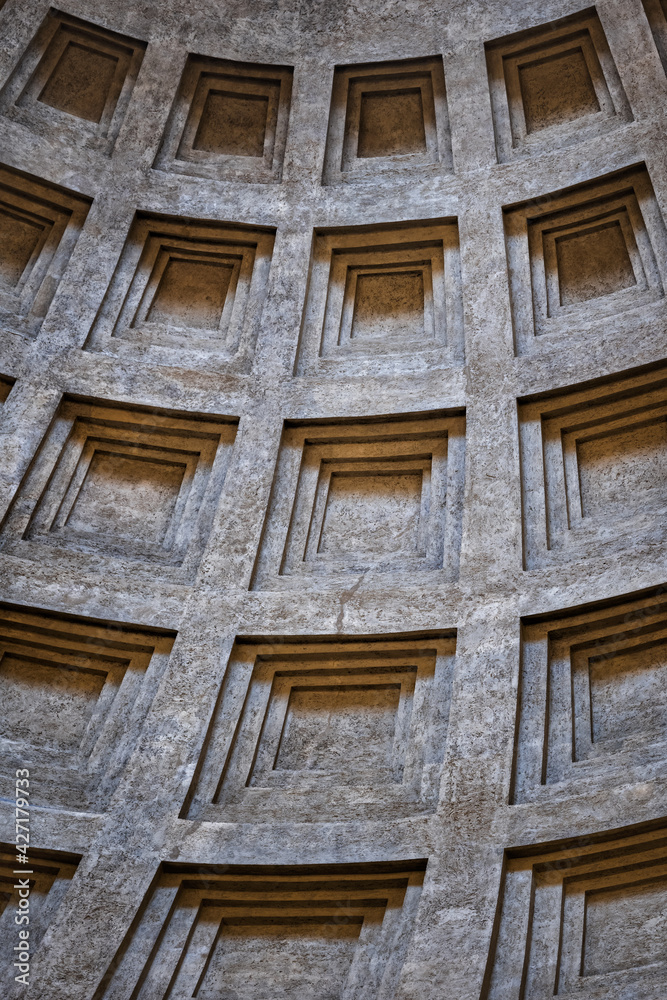 Pantheon Dome Architectural Details In Rome