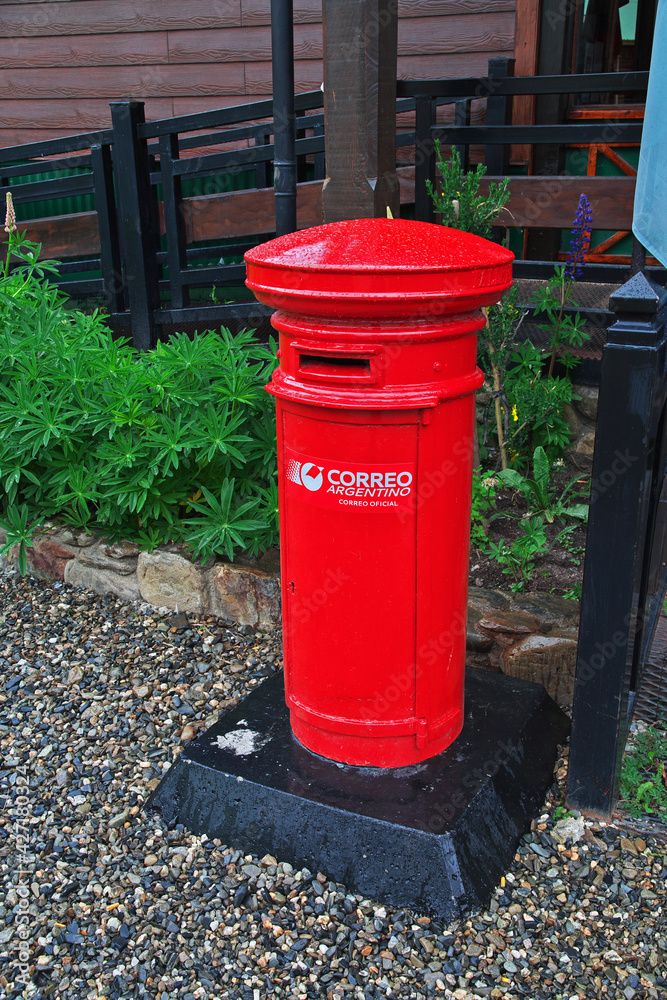 Ushuaia, Argentina - 22 Dec 2019. The postbox in Parque Nacional Tierra del Fuego, Ushuaia, Argentina Ushuaia, Argentina - 22 Dec 2019. The postbox in Parque Nacional Tierra del Fuego, Ushuaia, Argentina