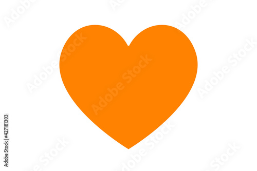 Orange heart icon flat design