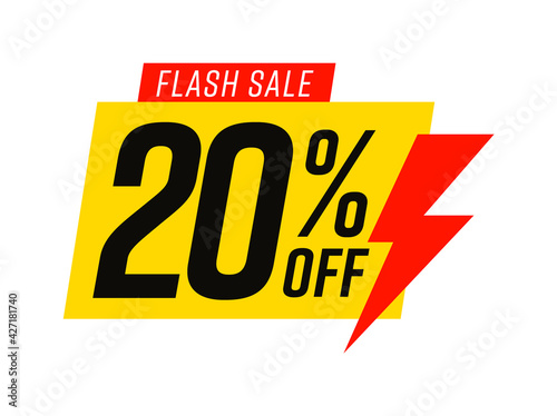Flash sale 20 percent price off marketing template design