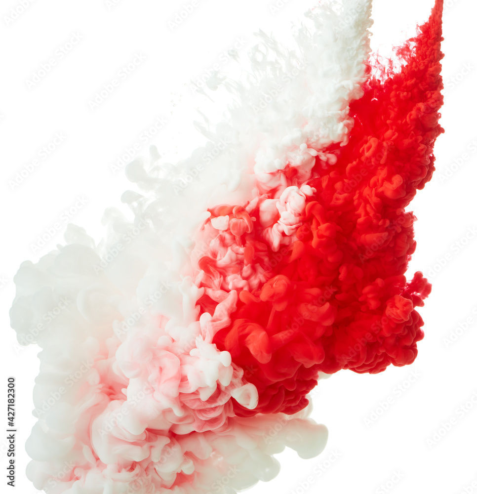Abstract ink drop in water over white background Abstract ink drop in water over white background