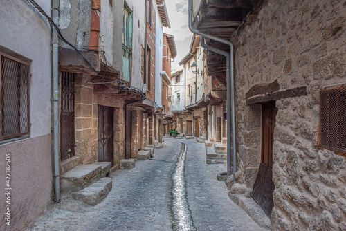 Street in the village of San Martin de Trevejo, village of Caceres, Spain photo