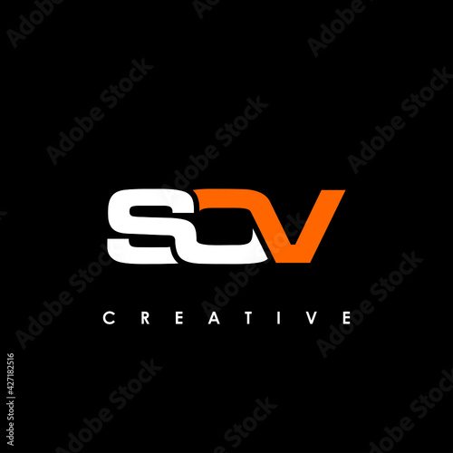 SOV Letter Initial Logo Design Template Vector Illustration