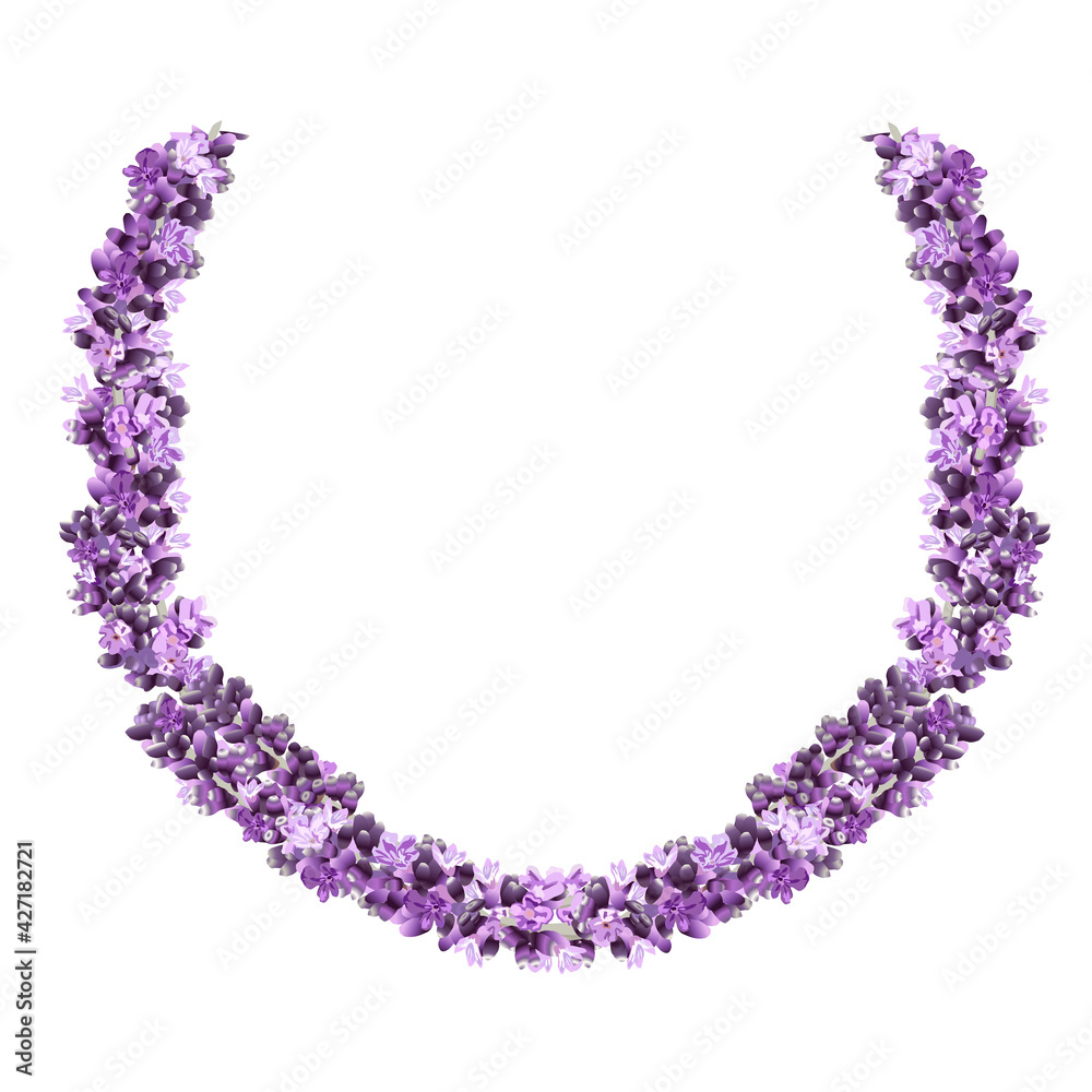 vector image of a lavender wreath in bright colors vector image of a lavender wreath in bright colors