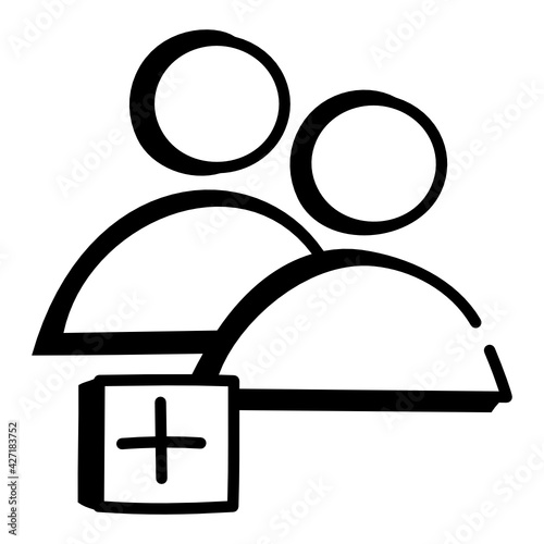 
Add customers hand drawn icon, editable vector 

