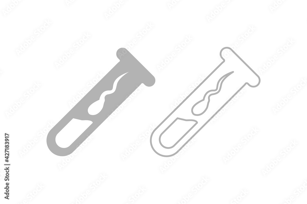 test tube icon with spermatozoa, vector illustration test tube icon with spermatozoa, vector illustration
