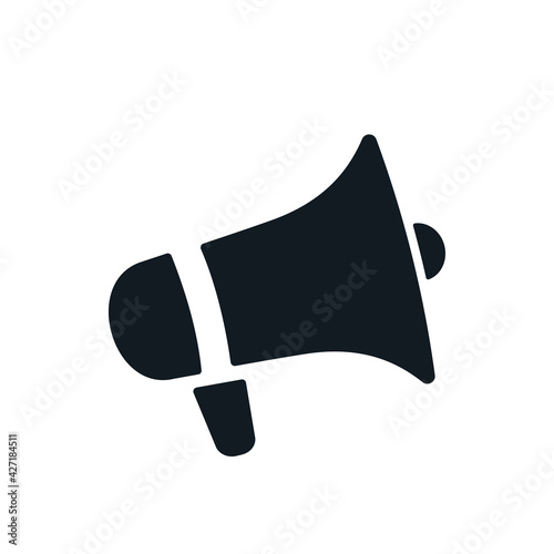 Megaphone flat icon over white illustration