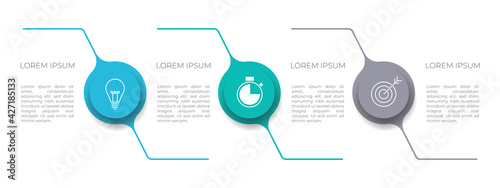 Modern timeline infographic 3 step or options.