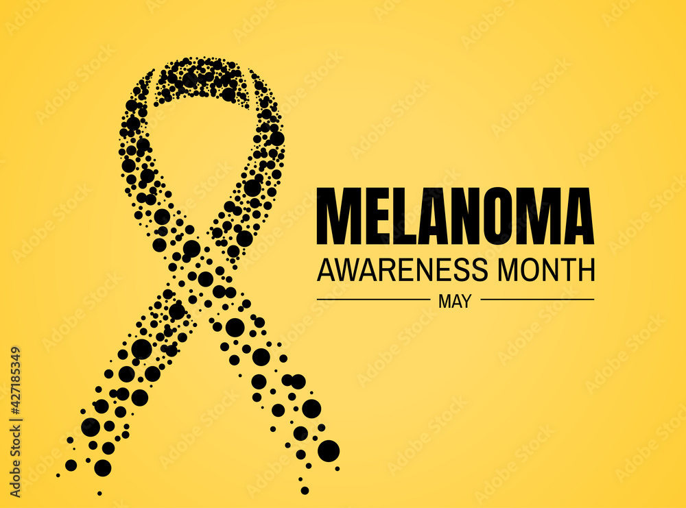 Melanoma Cancer Awareness Month banner. Symbol of the fight against