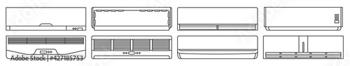Air conditioner outline set icon.Vector illustration illustration condition on white background .outline vector set icon air conditioner.