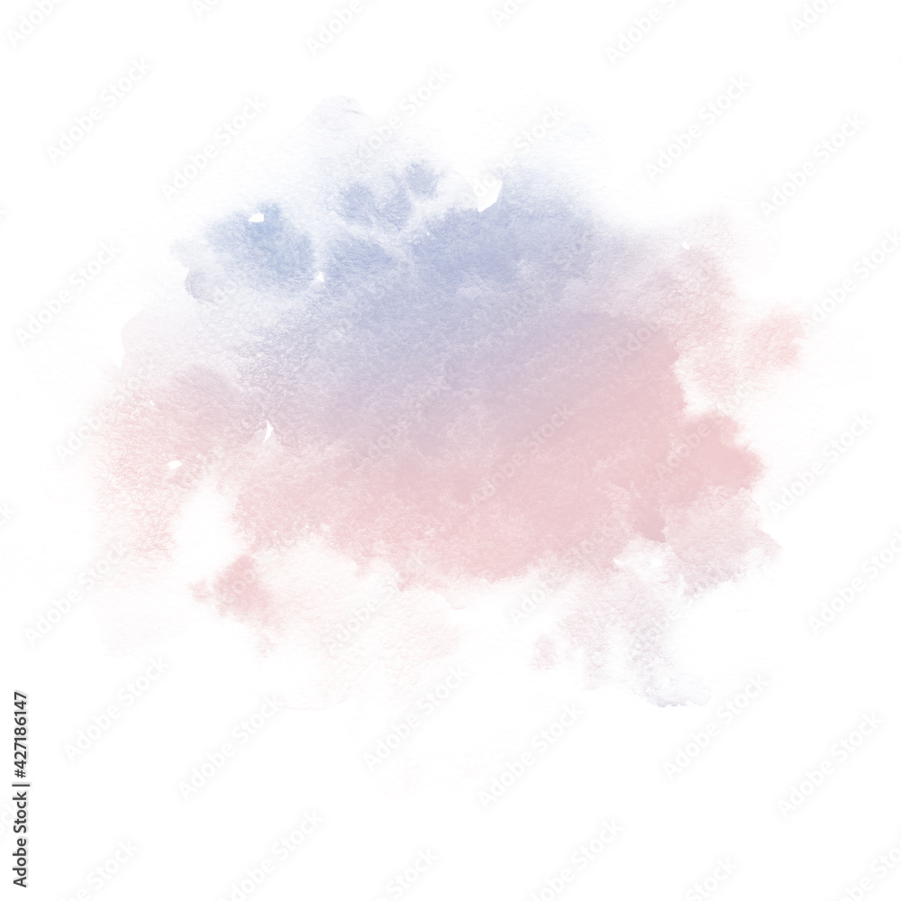 Color rose quartz, serenity watercolor blobs, isolated on white background. Shape design blank watercolor colored rounded shapes web buttons on white background.