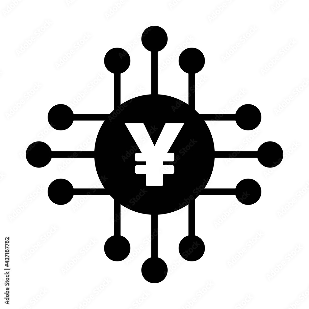Digital Yuan money icon vector currency symbol for digital transactions for asset and wallet in a flat color glyph pictogram illustration Digital Yuan money icon vector currency symbol for digital transactions for asset and wallet in a flat color glyph pictogram illustration