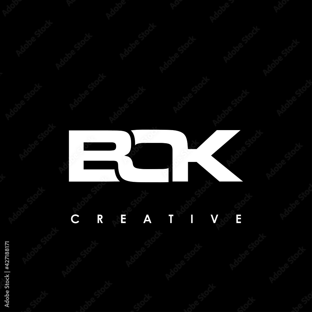BOK Letter Initial Logo Design Template Vector Illustration - obrazy, fototapety, plakaty 