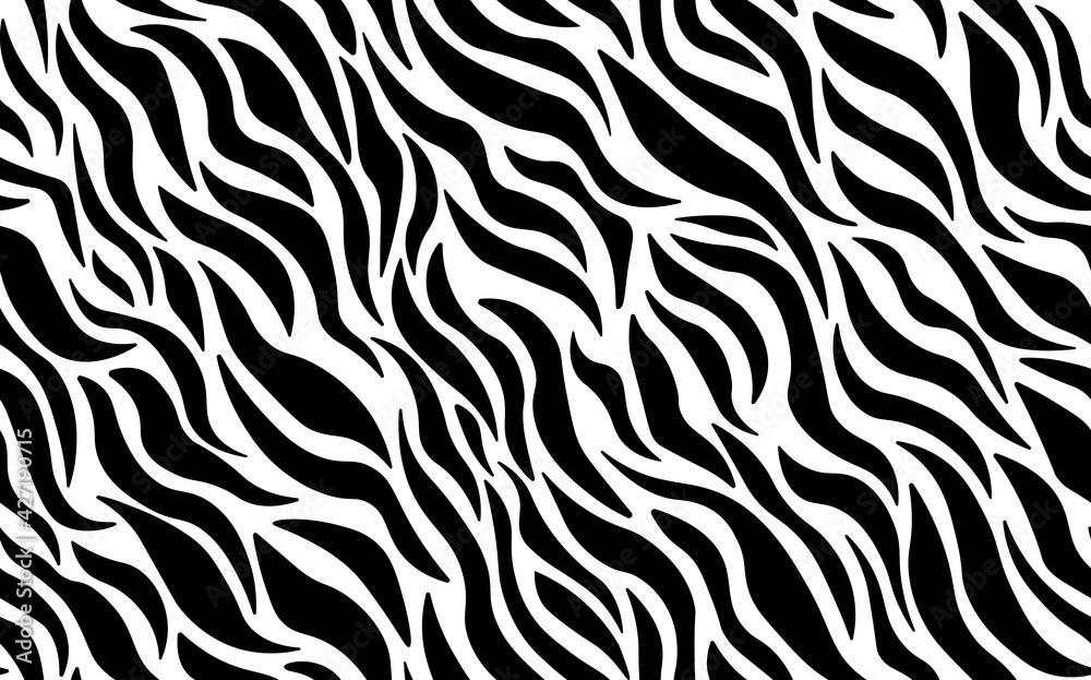Abstract modern zebra seamless pattern. Animals trendy background. White and black decorative vector stock illustration for print, card, postcard, fabric, textile. Modern ornament of stylized skin Abstract modern zebra seamless pattern. Animals trendy background. White and black decorative vector stock illustration for print, card, postcard, fabric, textile. Modern ornament of stylized skin