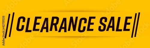 Yellow clearance sale social media marketing header banner. Minimal retail horizontal poster template with commercial promotion message wholesale shopping price reduction vector illustration
