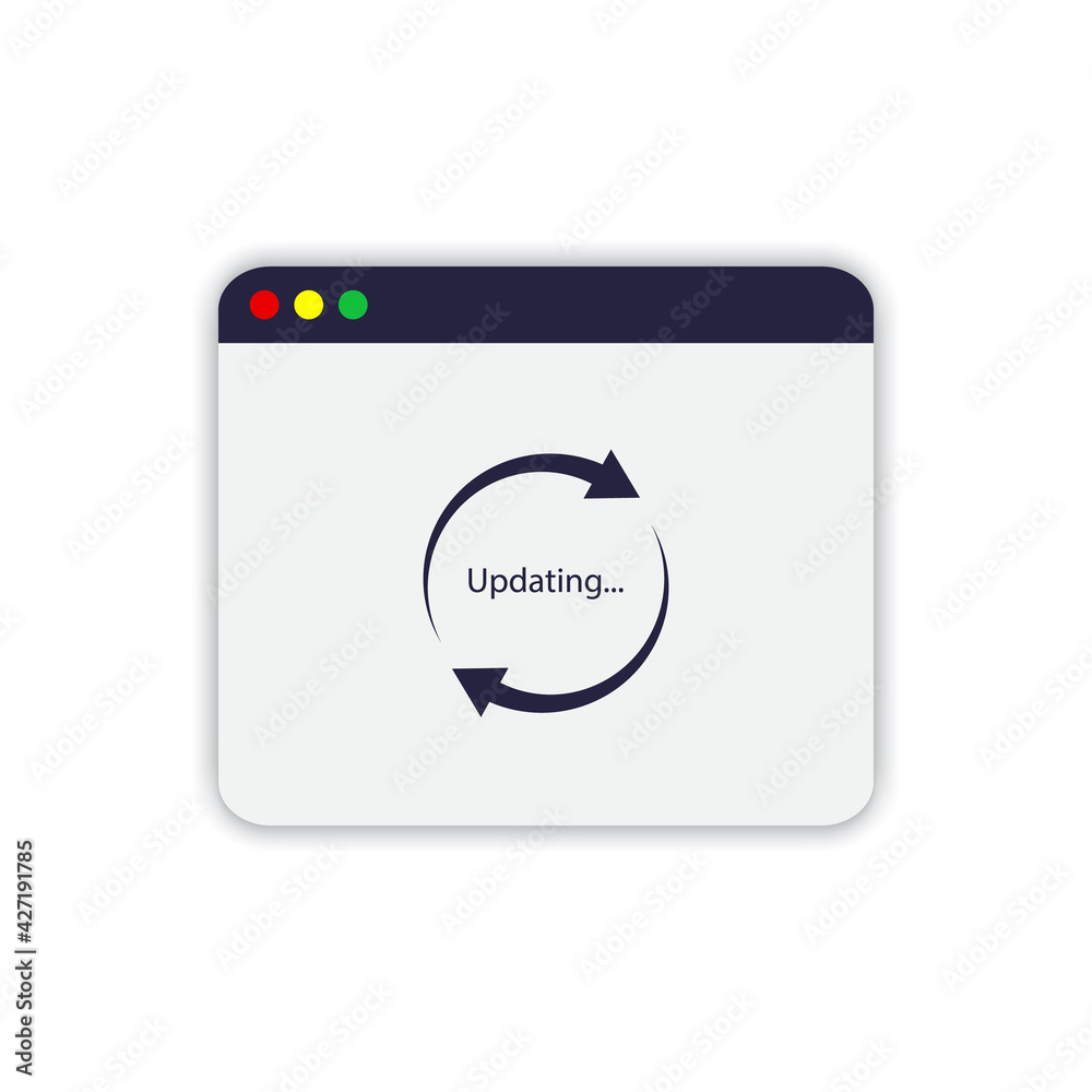Website update line icon. Web browser symbol concept isolated on white background. Vector illustration Website update line icon. Web browser symbol concept isolated on white background. Vector illustration