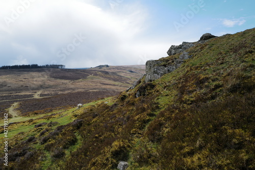 Foel Drygarn - bronze age burial stone carns, surrounded by the remains of an iron age hill fort in the Preseli Hills, Pembrokeshire.