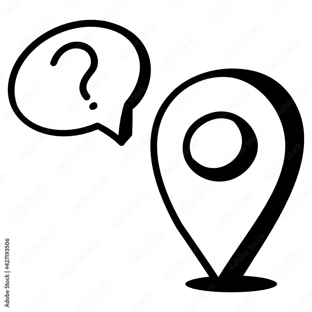 Well designed doodle icon of unknown location
Well designed doodle icon of unknown location