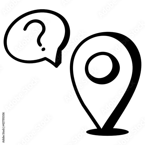 
Well designed doodle icon of unknown location 

