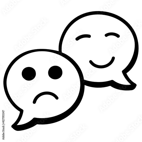 
Icon of autism emotions with multiple moods, hand drawn icon 

