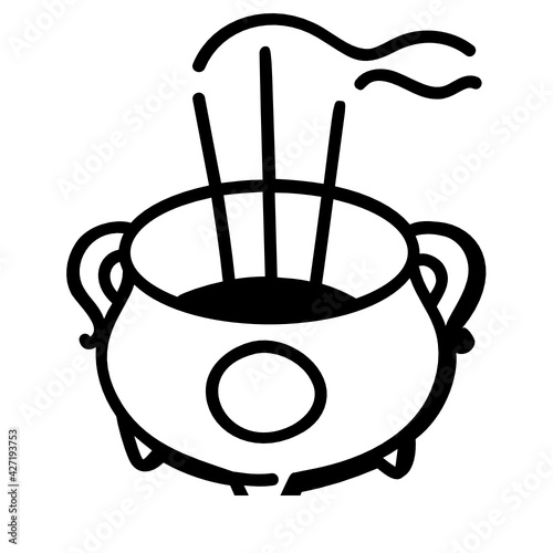 
A trendy vector design of burning incense sticks 

