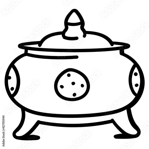 
A trendy vector design of burning incense pot 

