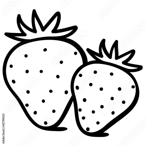 
Have a look at this yummy hand drawn icon of strawberries 

