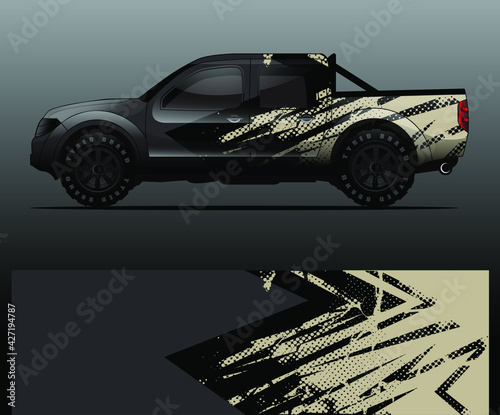 Truck decal graphic wrap vector, abstract background