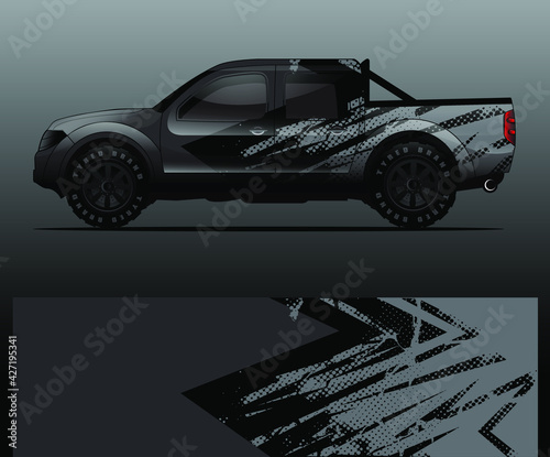 Truck decal graphic wrap vector, abstract background