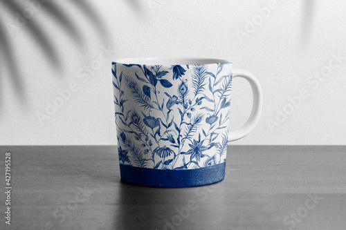 Wall Mural Blue China floral porcelain mug tableware