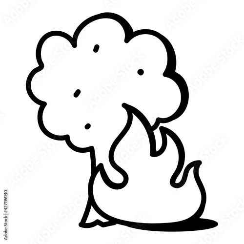 
Download this hand drawn premium icon of forest fire 

