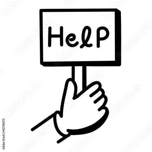 
Visually perfect hand drawn icon of help board 

