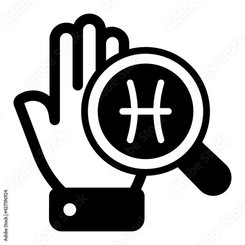 
Icon of predicting future in glyph design 

