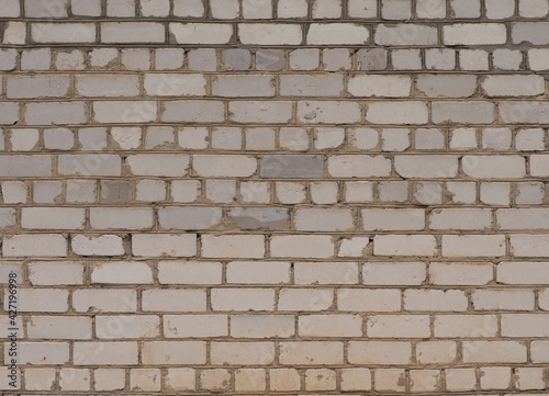 White textured brick wall. The exterior of the building. High quality photo