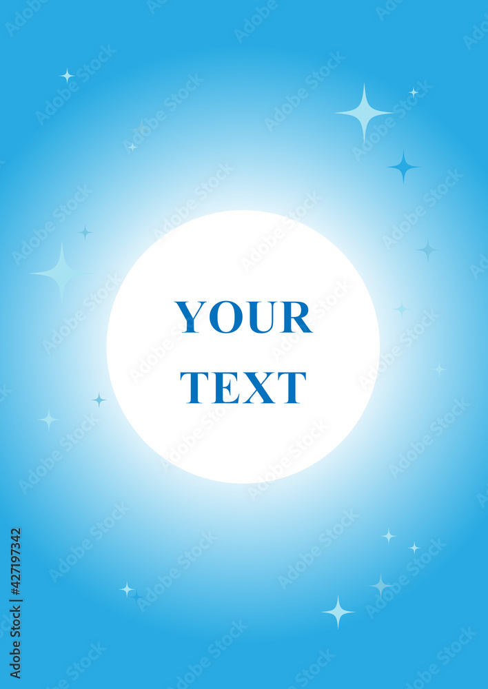 Blue doodle with geometric stars; geometric layout with your text