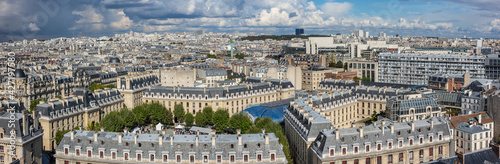 Photography Paris Panorama with 4th (Hotel-de-Ville), 11th (Popincourt) and 12th (Reuilly) arrondissements and Place de la Bastille on the background