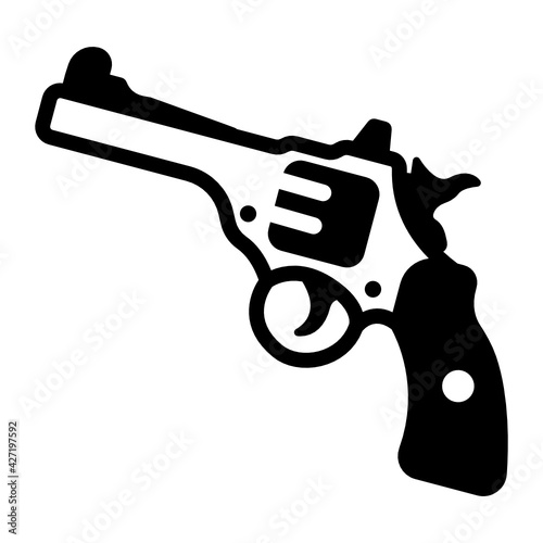 
Well designed glyph line style icon of  handgun