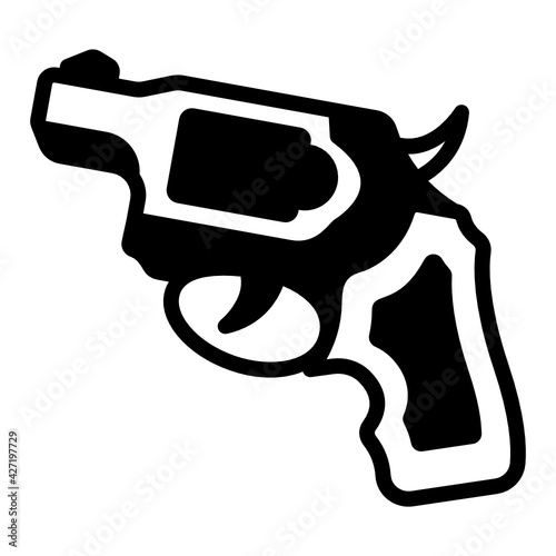 
Well designed glyph line style icon of  handgun
