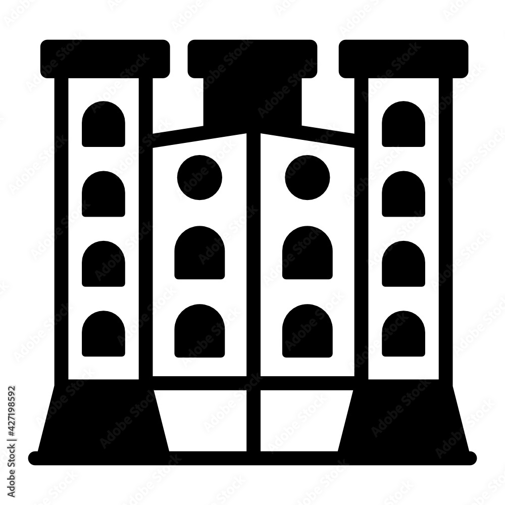 Fototapeta premium A united kingdom tower also known as broadway tower, glyph icon