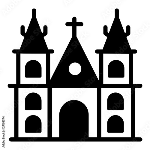 
A prague church isolated on white background

