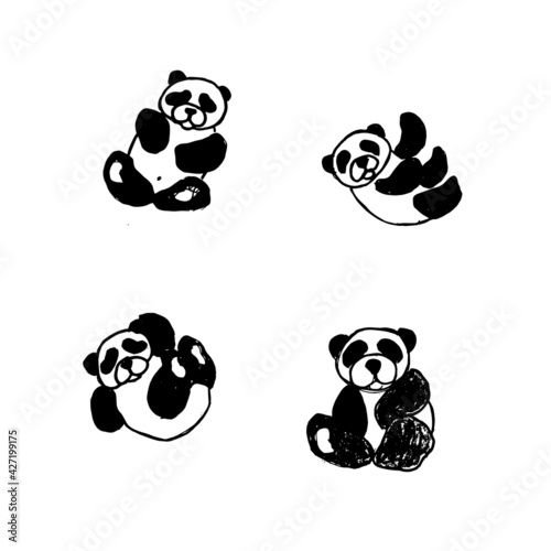 black and white panda