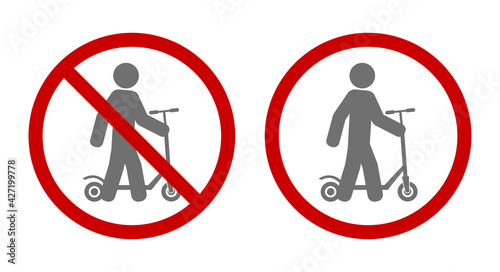 push scooter stop warning sign icon