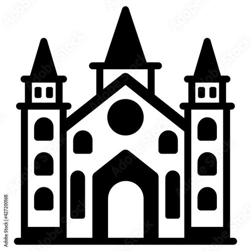 
A faetano structure and historic architecture, glyph icon

