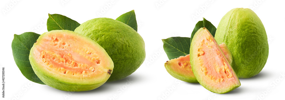 Fresh ripe guava isolated on white background Fresh ripe guava isolated on white background