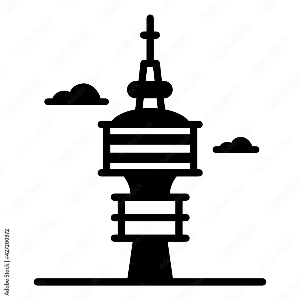 
A calgary tower in canada, glyph icon with premium download

